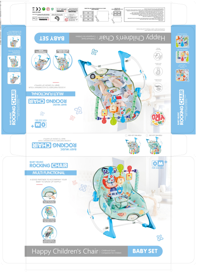 Mecedora para Bebé con Asiento Reclinable Azul