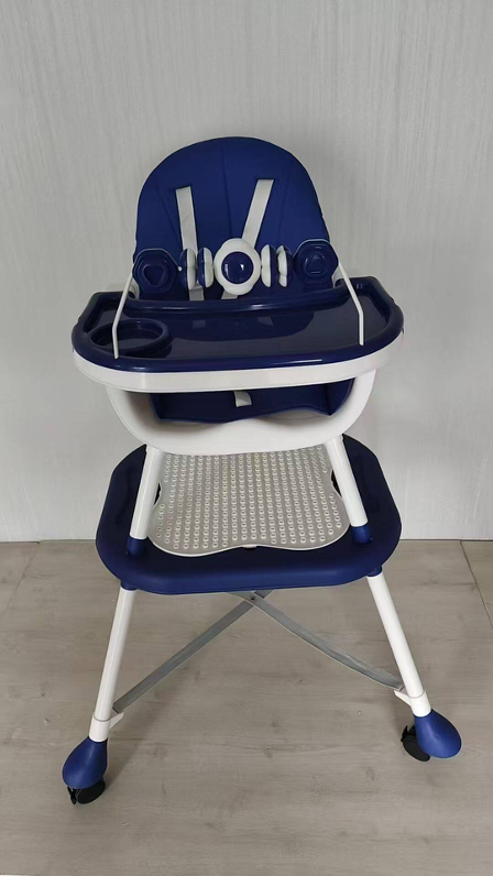 Silla Alta para Comer 2 en 1 Convertible en Silla Y Escritorio Azul